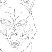 Desenho de Lobo de Kiba para colorir