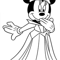 Desenho de Rainha Minnie rindo para colorir