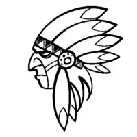 Desenho de Chefe indígena com cocar para colorir