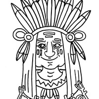 Desenho de Chefe indígena para colorir