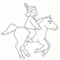 Desenho de Índia cavalgando para colorir