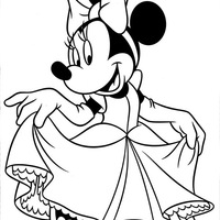 Desenho de Vestido da Minnie Mouse para colorir