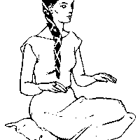 Desenho de Índia sentada para colorir