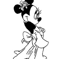 Desenho de Vestido de festa da Minnie para colorir