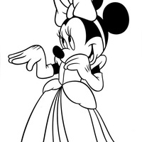 Desenho de Vestido da princesa Minnie para colorir