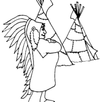 Desenho de Índio chefe da tribo para colorir
