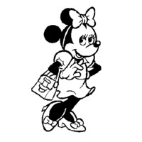 Desenho de Minnie no shopping para colorir