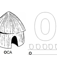 Desenho de Letra O de oca para colorir