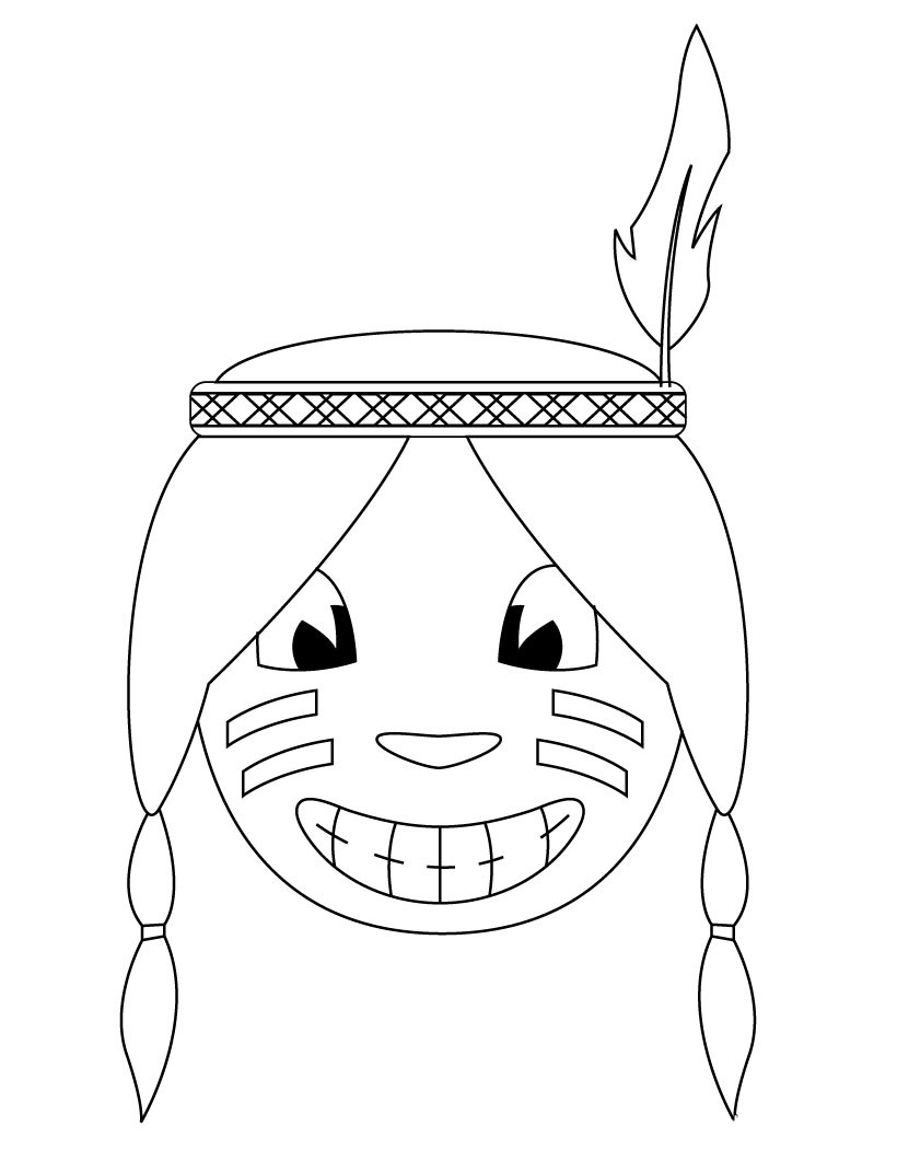 Mascara de indio sorrindo