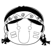 Desenho de Máscara de menina indígena para colorir