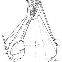 Desenho de Oca indígena fechada para colorir