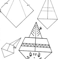 Desenho de Origami de índio para colorir