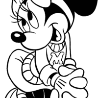 Desenho de Minnie Mouse romântica para colorir