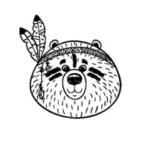Desenho de Urso índio para colorir