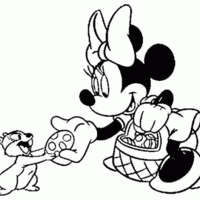Desenho de Minnie na Páscoa para colorir