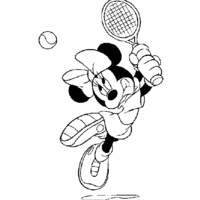 Desenho de Minnie jogando tênis para colorir