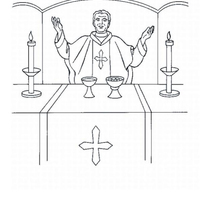 Desenho de Sacerdote para colorir