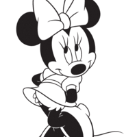 Desenho de Minnie envergonhada para colorir