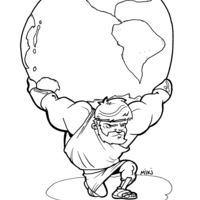 Desenho de Deus Atlas para colorir