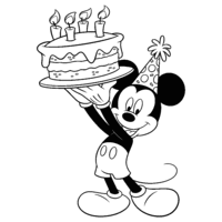 Desenho de Festa de Aniversário do Mickey para colorir