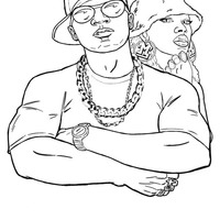 Desenho de Dançarino de Hip Hop para colorir