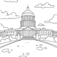 Desenho de Casa Branca de Washington para colorir