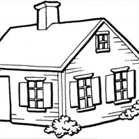 Desenho de Casa com janelas abertas para colorir