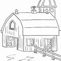 Desenho de Casa grande da fazenda para colorir