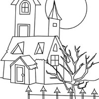 Desenho de Casa com torre para colorir