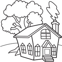 Desenho de Casa da fazenda para colorir