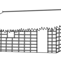 Desenho de Casa de pau-a-pique para colorir