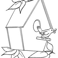 Desenho de Casa de passarinho para colorir