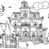 Desenho de Casa de rico para colorir