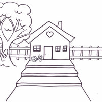 Desenho de Casa do sítio para colorir