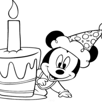 Desenho de Festa de aniversário do Mickey para colorir
