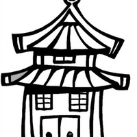 Desenho de Casa japonesa para colorir