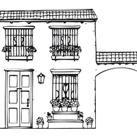 Desenho de Casa sobrado para colorir