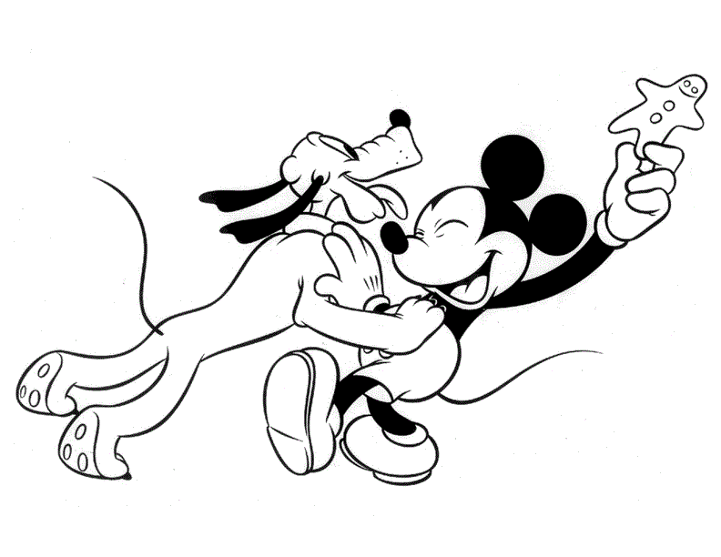 Mickey brincando com pluto