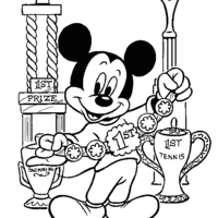 Desenho de Mickey campeão para colorir
