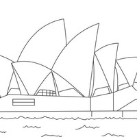 Desenho de Ópera House de Austrália para colorir