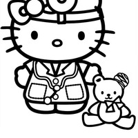 Desenho de Hello Kitty médica para colorir