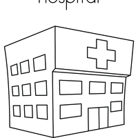 Desenho de Hospital da cidade para colorir