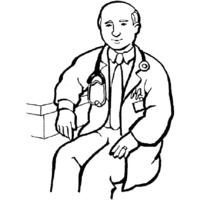 Desenho de Médico no hospital para colorir