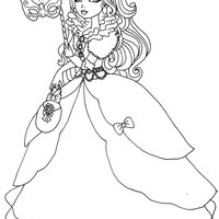 Desenho de Apple White vestida de princesa para colorir