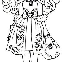 Desenho de Darling Charming com bonito vestido para colorir