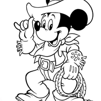 Desenho de Mickey cowboy para colorir