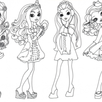 Desenho de Personagens de Ever After High para colorir