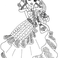 Desenho de Raven Quenn vestida como flamenca para colorir