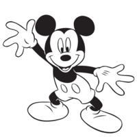 Desenho de Mickey dando adeus para colorir