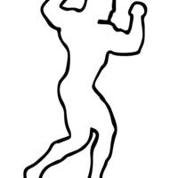 Desenho de Silhueta de homem musculoso para colorir